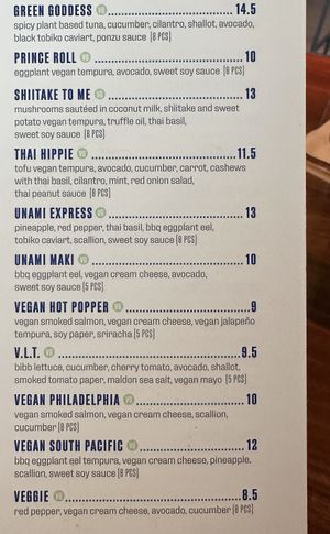 Menu  at Blue Sushi Sake Grill in Des Moines