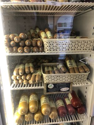 vegan sausages  at Vege & Dobro  in Ljubljana