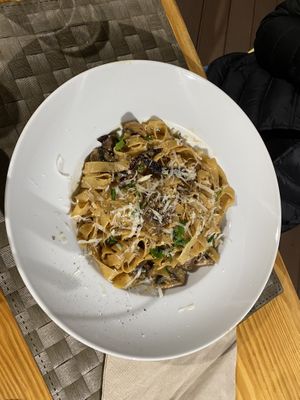 Tagliatteli a carbonara  at Mundo Vegan - Vegan World in Funchal