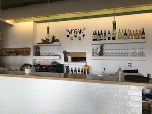 Front counter and in to the kitchen at Mundo Vegan - Vegan World in Funchal