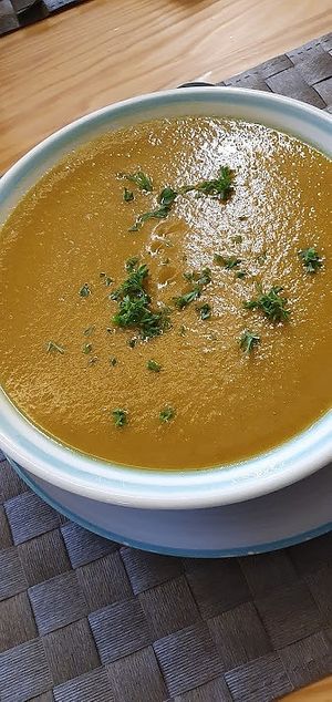 delicious huge soup at Mundo Vegan - Vegan World in Funchal