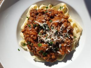 Pasta with lentils at Mundo Vegan - Vegan World in Funchal