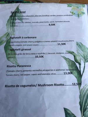 Menu part3  at Mundo Vegan - Vegan World in Funchal