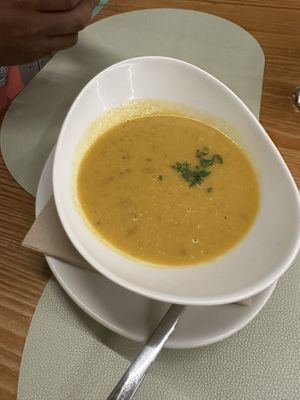 Soup of the day (lentil)  at Mundo Vegan - Vegan World in Funchal