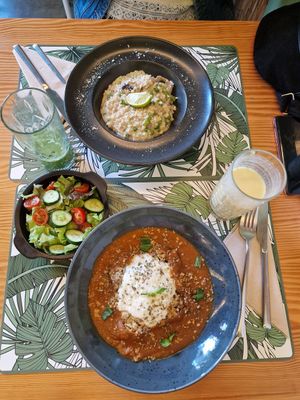 Risotto Mundo vegan & Lasagne (very good!) at Mundo Vegan - Vegan World in Funchal