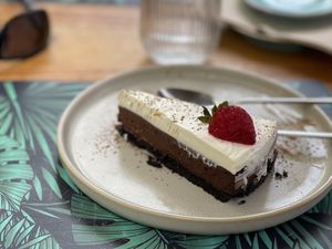 Chocolate cream piee  at Mundo Vegan - Vegan World in Funchal