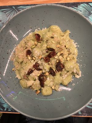 Pistachio gnocchi   at Mundo Vegan - Vegan World in Funchal