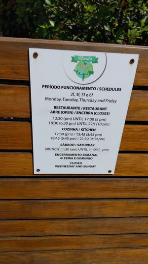 Opening hours as of August 2025 at Mundo Vegan - Vegan World in Funchal
