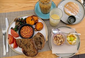 Breakfast of champions (all one order) at Mundo Vegan - Vegan World in Funchal