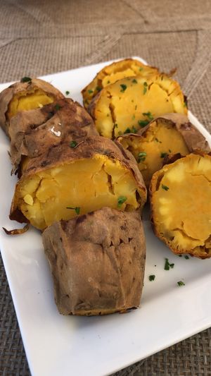 A delicious starter - sweet patato! at Mundo Vegan - Vegan World in Funchal