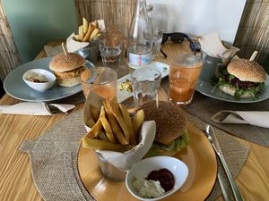 3 different burgers  at Mundo Vegan - Vegan World in Funchal