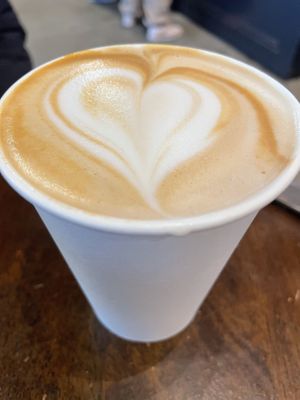 Oatmilk latte  at indi chocolate in Seattle