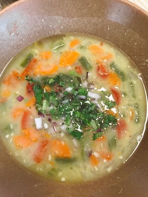 Sopa de habas at Pali Pali del Valle in Mexico City