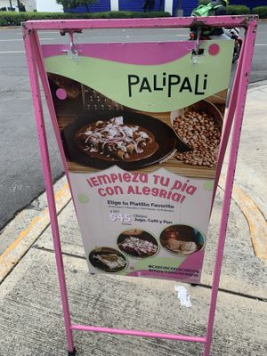 Sign out front   at Pali Pali del Valle in Mexico City