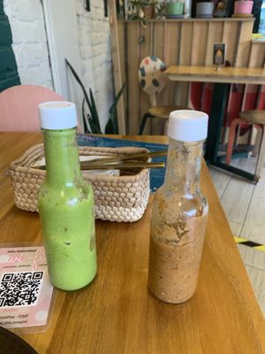 Hot sauces  at Pali Pali del Valle in Mexico City