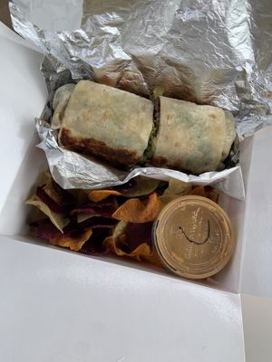 Burrito de milanesa con salsa de cacahuate y papas  at Pali Pali del Valle in Mexico City