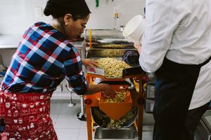 Nuestro molino. Aquí creamos nuestras propias tortillas, proceso de nixtamalización.  at Pali Pali del Valle in Mexico City