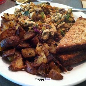 Tofu scramble with hash browns at The Manatee Cafe in St Augustine