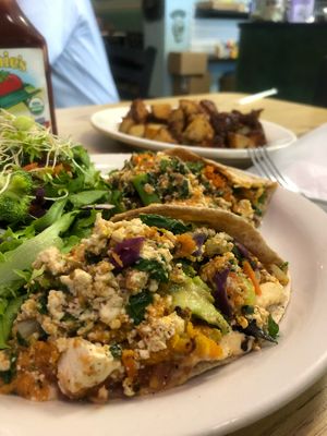 Breakfast burrito with tofu at The Manatee Cafe in St Augustine