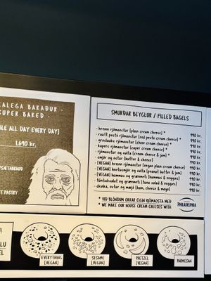 Menu  at Deig Bakery in Reykjavik