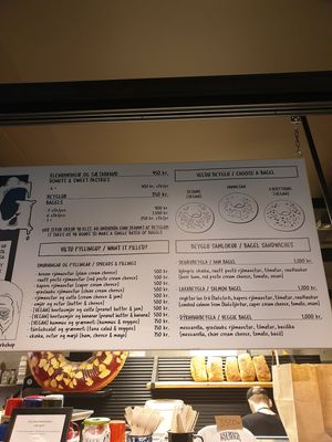 Menu at Deig Bakery in Reykjavik