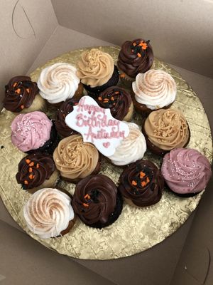 Vegan “cupcake” birthday cake at The Caketeria in Newtown