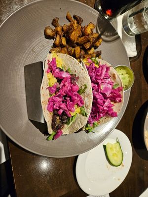 Vegan tacos at Harvest Seasonal Grill & Wine Bar in Newtown