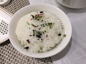 Even white rice is pretty ! at Yong Fu Shan in Tianjin