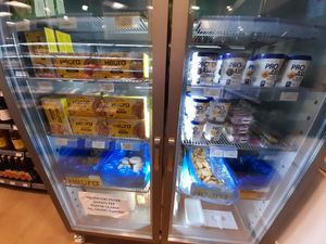 Freezed heura products and icecream at Sanum in Girona