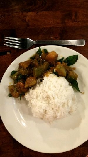 curry leaves and pumpkin  at Leaf Vegetarian in Kuantan