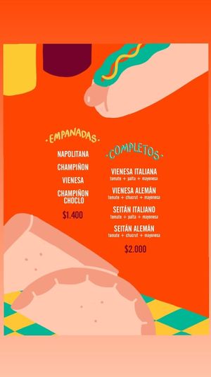 Carta: Empanadas y completos at Club Vegan in Concepcion