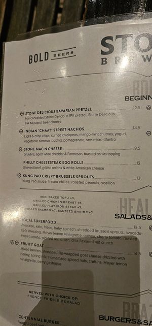 The vegan options I found here at Stone Brewing World Bistro and Gardens in Escondido