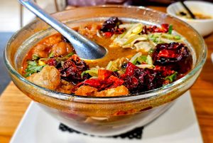 Sichuan faux beef in chilli at XiángHé 祥和 - Serenity in Taipei