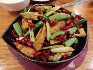 Sautéed vegetarian pork intestines at XiángHé 祥和 - Serenity in Taipei