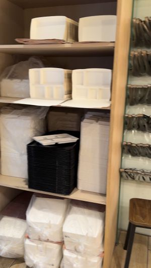 Choose your own paper plates for eating there or to go   at XiángHé 祥和 - Serenity in Taipei