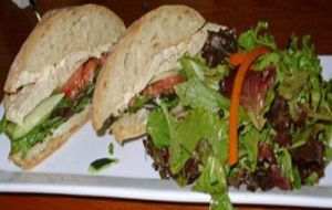 Gardein chicken sandwich at Green Peas in Culver City