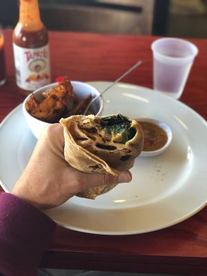 Vegan breakfast burrito  at Green Peas in Culver City