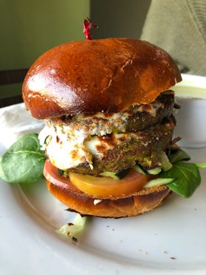 Veggie burger  at Green Peas in Culver City