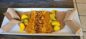 Tofu combo platr at Nile Vegan in Columbus