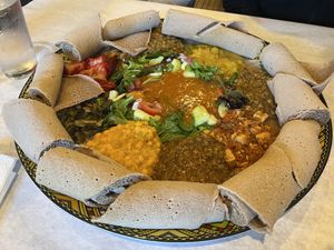 Traditional Platter (feeds 3)  at Nile Vegan in Columbus