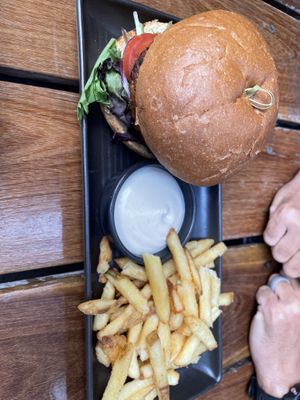 Vegan burger  at The Woods in Brisbane