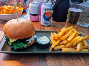 Cauliflower burger with vegan aioli at The Woods in Brisbane