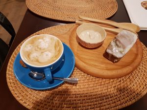 Lemon poppyseed cake & cappu at The Cookiss in Da Nang