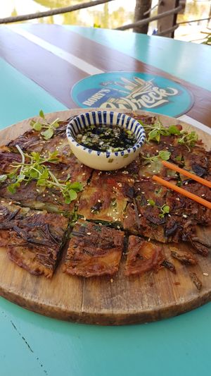 Mama's savory Korean pancake at Rory's Beach Bar in Phu Quoc
