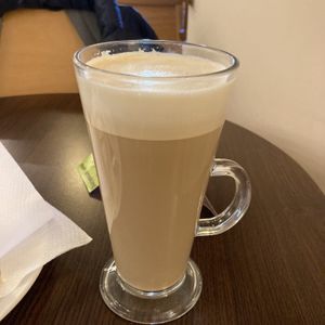 Lavender latte with soy milk  at California Coffee Company in Budapest