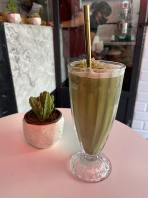 Matcha frappe at Vegamo Deli in Mexico City