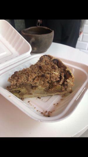 Apple cake at Vegamo Deli in Mexico City