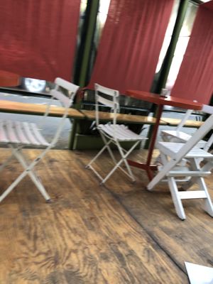 Chilled outside space  at Vegamo Deli in Mexico City