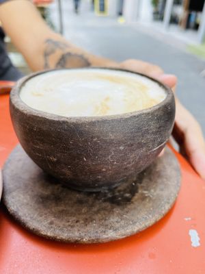 Latte  at Vegamo Deli in Mexico City
