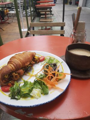 Bacon/Egg Croissant at Vegamo Deli in Mexico City